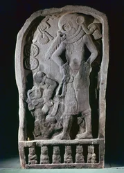 Labdajátékost ábrázoló Stela, Guatemalából, Klasszikus időszak, 600-950